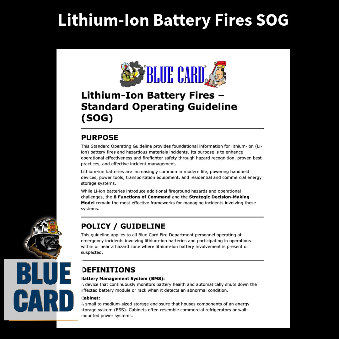 Blue Card Lithium-ion Battery Incident Sample SOG
